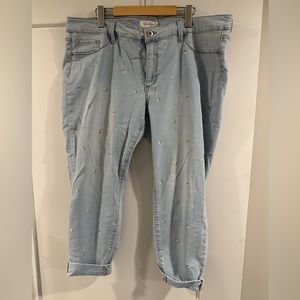 Jessica Simpson lemon motif jean capris - Women’s plus - Size 20